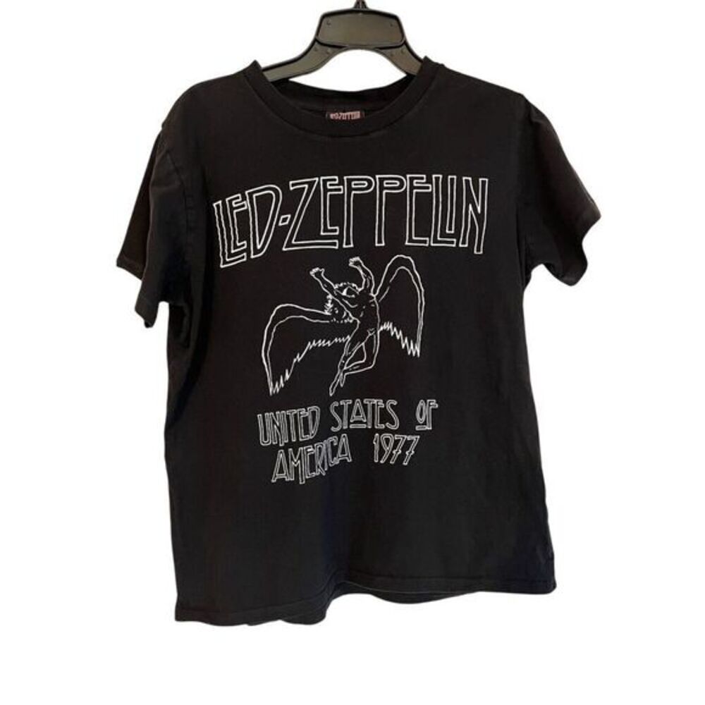 Led Zeppelin T-shirt L Large Black Graphic 100% United States Of‎ America 1977